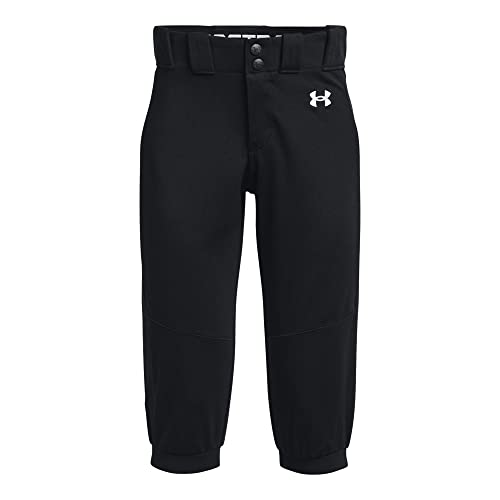 Under Armour Girls Utility Softball Pants 22, (001) Black / / White, Large - Image 1