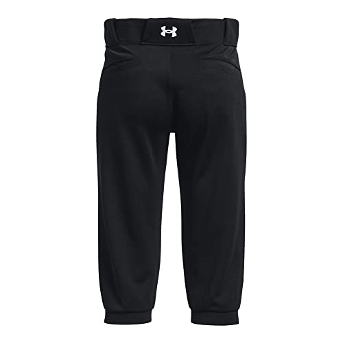 Under Armour Girls Utility Softball Pants 22, (001) Black / / White, Large - Image 2
