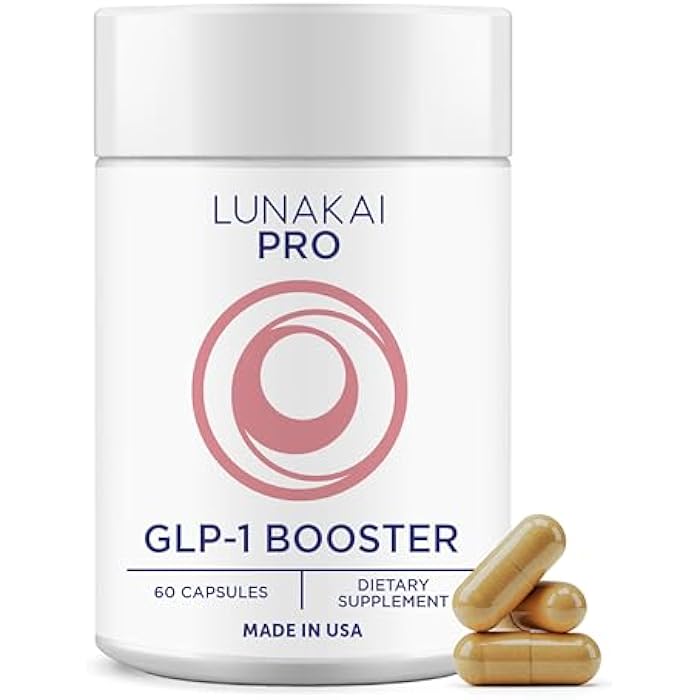 Lunakai PRO USA Made GLP-1 Supplement - Natural GLP 1 Booster with Probiotics & Resveratrol – Supports Weight Management, Cravings & Metabolism, 60ct - Image 1