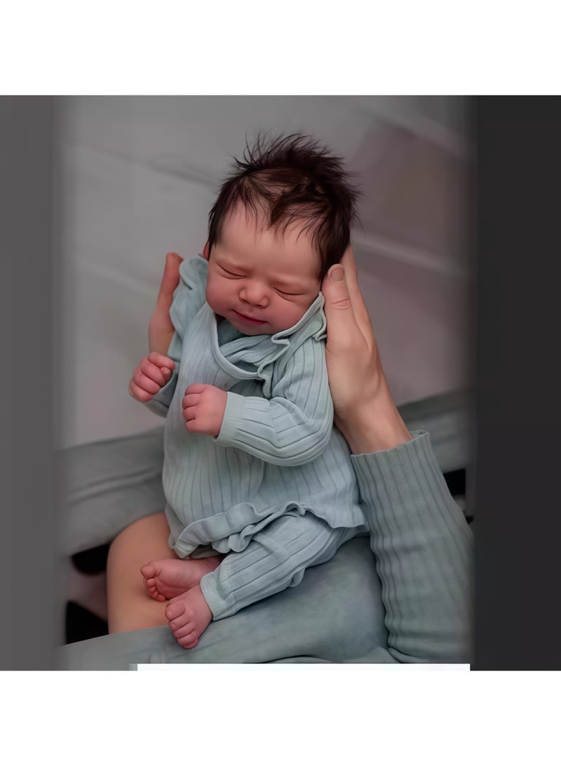 NPK 19-inch Silicone Body Lifelike Doll, 3D Painted Reborn Doll, Baby Companion, Realistic Newborn Doll Playset - Image 1
