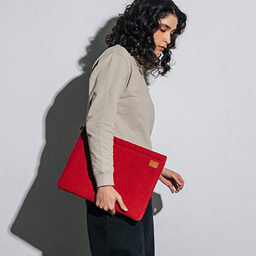 DailyObjects Solid Crimson Red Skipper Sleeve for MacBook Air/Pro 13 Inch | Stylish Durable Poly Cotton Canvas Material for Laptops & iPads | Zip Closure & Soft Cotton Inner Lining - Image 4
