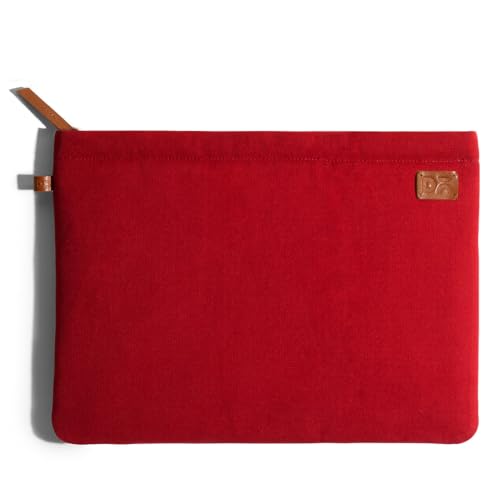 DailyObjects Solid Crimson Red Skipper Sleeve for MacBook Air/Pro 13 Inch | Stylish Durable Poly Cotton Canvas Material for Laptops & iPads | Zip Closure & Soft Cotton Inner Lining - Image 1