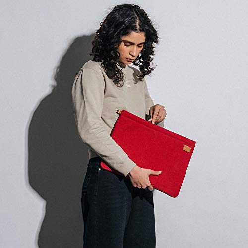 DailyObjects Solid Crimson Red Skipper Sleeve for MacBook Air/Pro 13 Inch | Stylish Durable Poly Cotton Canvas Material for Laptops & iPads | Zip Closure & Soft Cotton Inner Lining - Image 2