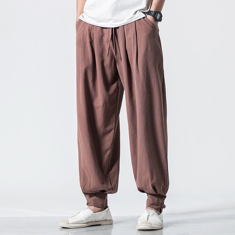 Monk Pants Leggings-Free Men'S And Women'S Cotton And Linen Monk Loose Monk Pants Nieve Lou Shi Zen Pants Long Pants - Image 1