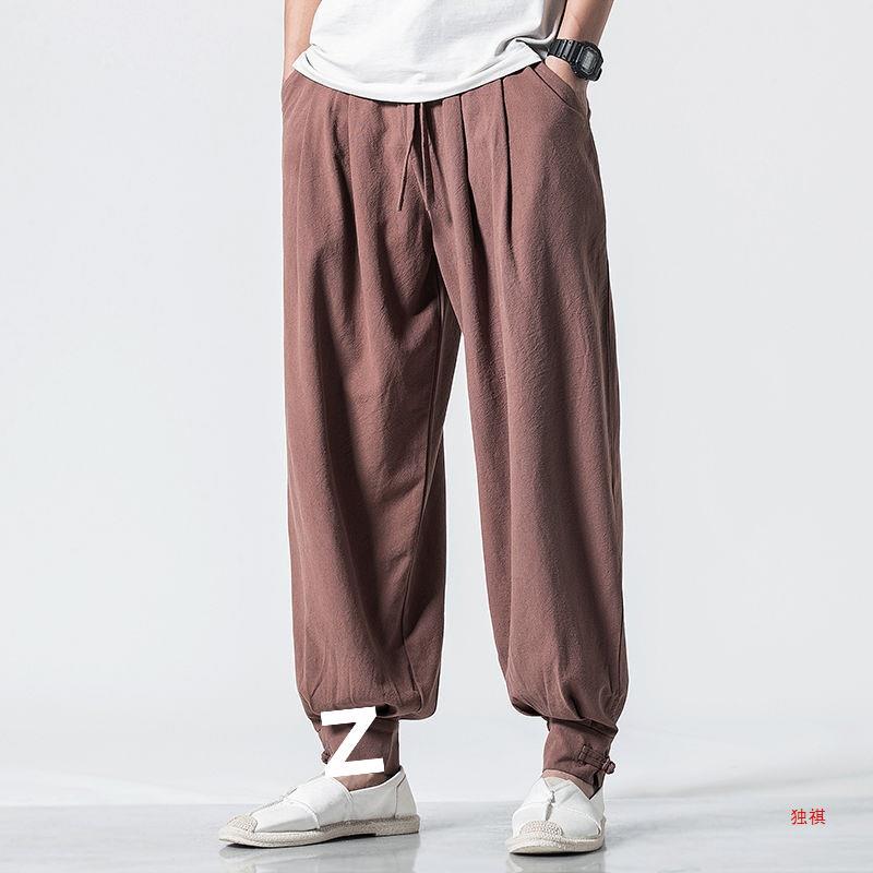 Monk Pants Leggings-Free Men'S And Women'S Cotton And Linen Monk Loose Monk Pants Nieve Lou Shi Zen Pants Long Pants - Image 3
