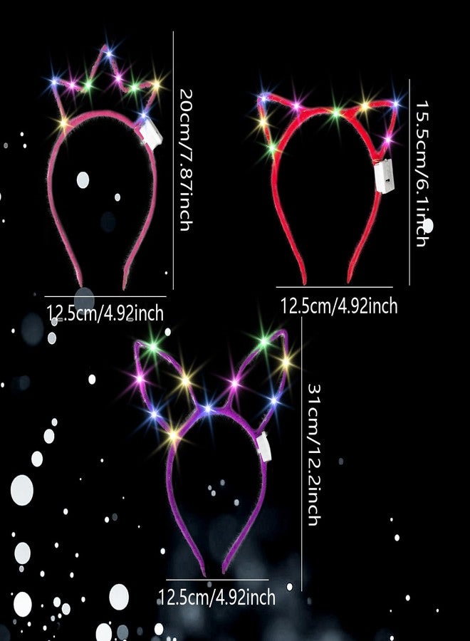 M.best 24pcs LED Cat Ear Headbands, Light Up Cat Ear Crown Rabbit Headwear Accessories for Night Clubs Raves Concert Halloween Christmas Glow in the Dark Party Supplies - Image 4