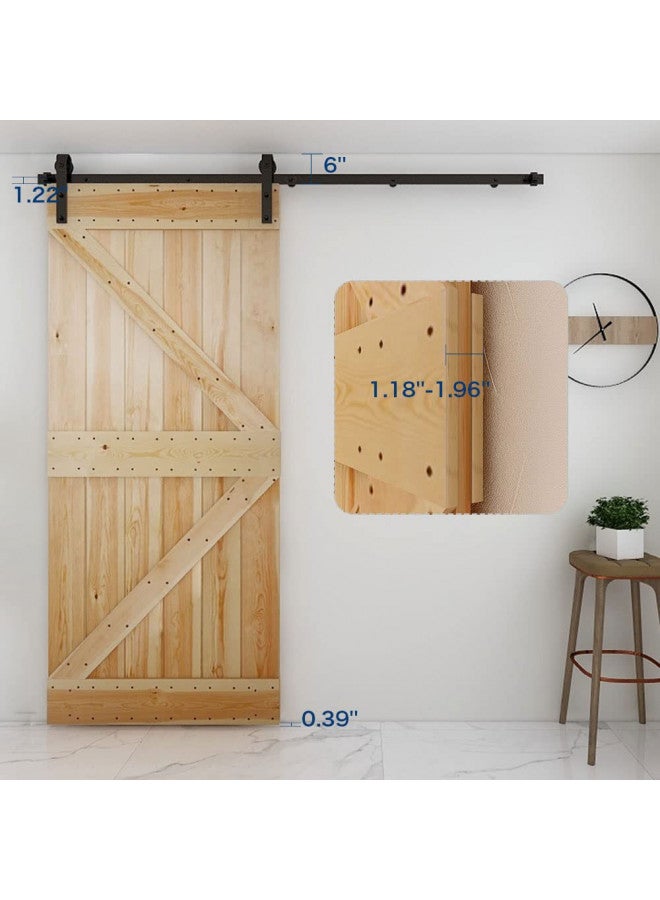 CCJH CCJH 7FT Heavy Duty Sturdy Sliding Barn Door Hardware Kit -Smoothly and Quietly -Easy to Install Fit 42" Wide Door Panel (Basic Roller Hanger)  - Image 1