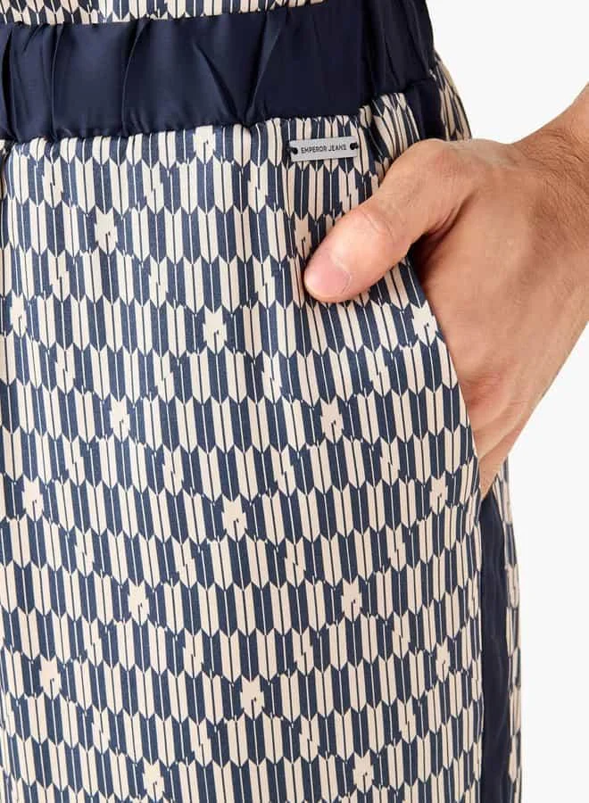 Emperor Emperor Printed Flexi Waist Pants with Elasticated Waistband