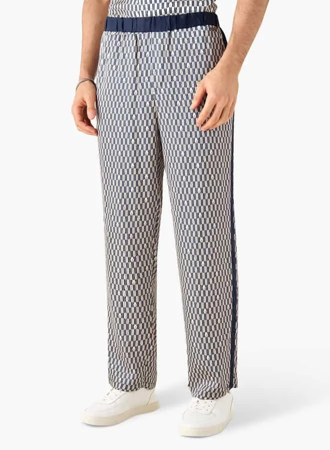 Emperor Emperor Printed Flexi Waist Pants with Elasticated Waistband