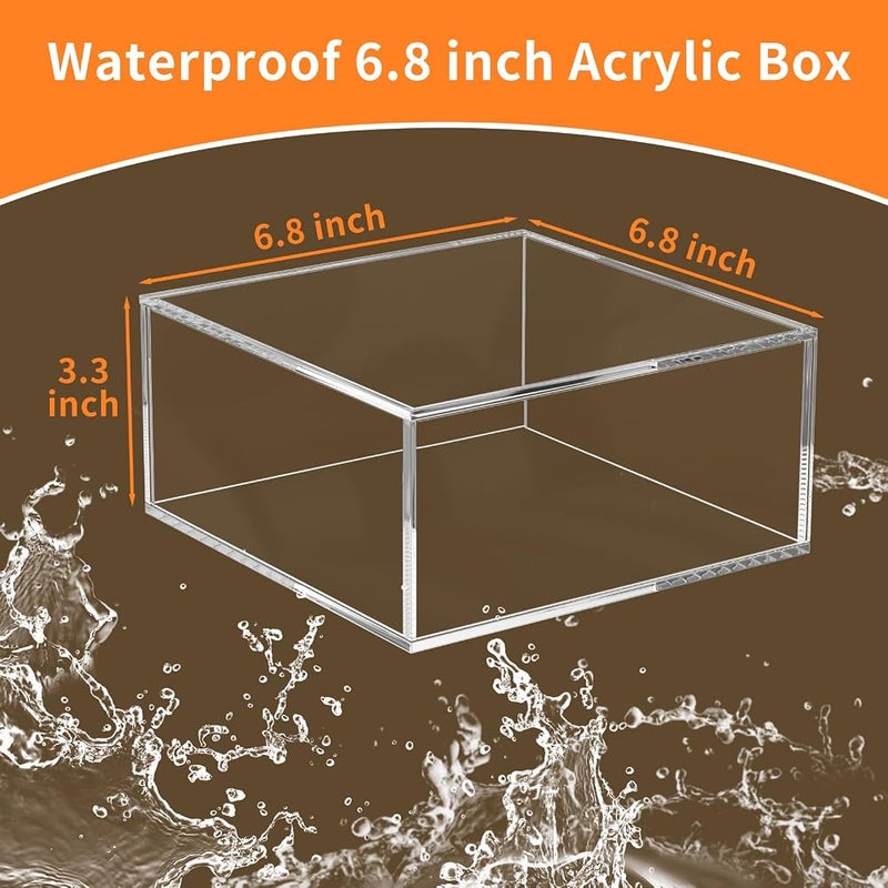 NIUBEE Decorative Acrylic Box with Lid, Clear Box Square Stackable Mult-Purpose for Office and Home (X-Large) - Image 2