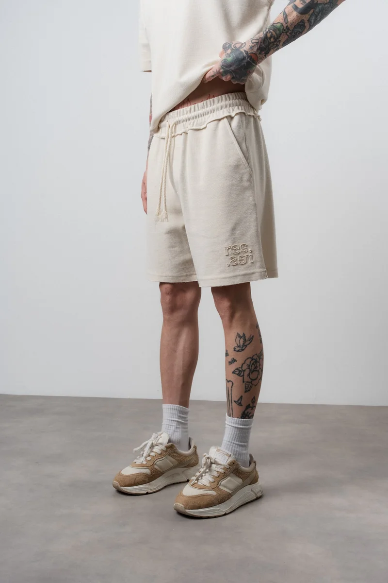 RESPIRE Men's Dirty Stitch Shorts Beige