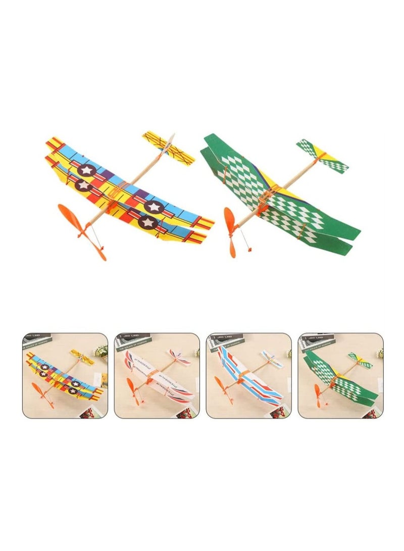 SYOSI Rubber Band Airplane Toys, SYOSI  Aircraft Model Toys Flying Glider Plane Helicopter, DIY Hand Launch Throwing Airplane Model Foam Plane Flying Toy Indoor Outdoor for Kids Children (Random Pattern) - Image 4