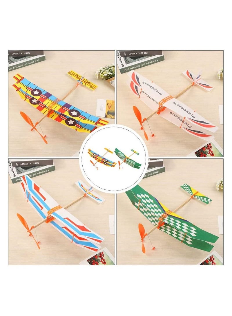 SYOSI Rubber Band Airplane Toys, SYOSI  Aircraft Model Toys Flying Glider Plane Helicopter, DIY Hand Launch Throwing Airplane Model Foam Plane Flying Toy Indoor Outdoor for Kids Children (Random Pattern) - Image 5