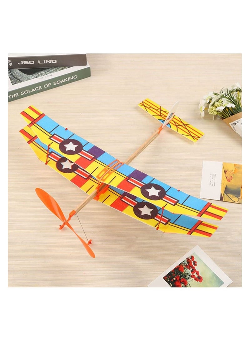 SYOSI Rubber Band Airplane Toys, SYOSI  Aircraft Model Toys Flying Glider Plane Helicopter, DIY Hand Launch Throwing Airplane Model Foam Plane Flying Toy Indoor Outdoor for Kids Children (Random Pattern) - Image 3