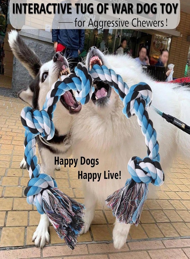 PETZLUV Dog Rope Toys for Large Dogs Aggressive Chewers Indestructible Dog Toys Large Breed, 5 Knots Indestructible Cotton Rope for Dogs Tug of War - Image 3
