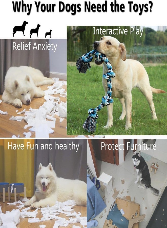 PETZLUV Dog Rope Toys for Large Dogs Aggressive Chewers Indestructible Dog Toys Large Breed, 5 Knots Indestructible Cotton Rope for Dogs Tug of War - Image 4