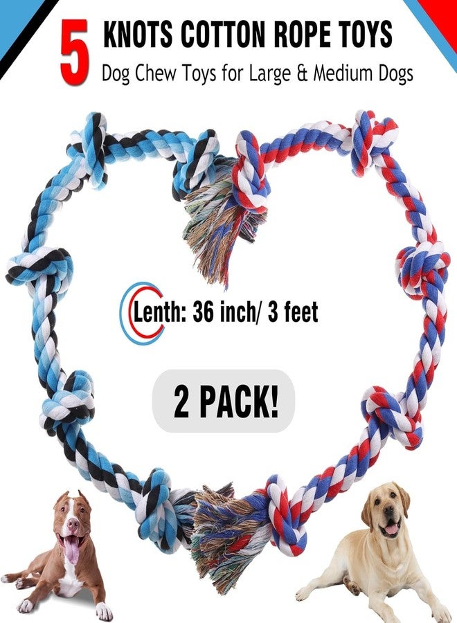 PETZLUV Dog Rope Toys for Large Dogs Aggressive Chewers Indestructible Dog Toys Large Breed, 5 Knots Indestructible Cotton Rope for Dogs Tug of War - Image 5