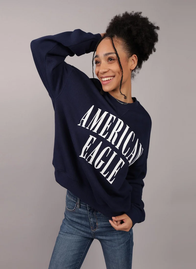 امريكان ايجل AE Relaxed Graphic Crew Neck Sweatshirt