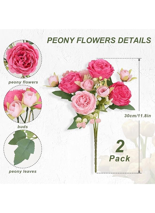 erorex Artifcial Flowers Peonies 2 Bundles Fake Peony Bouquet For Decoration Peony Flowers Arrangements Table Centerpieces Wedding Bouquets For Party Home Decoration Indoor  - Image 4