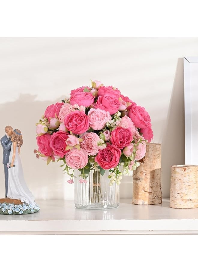 erorex Artifcial Flowers Peonies 2 Bundles Fake Peony Bouquet For Decoration Peony Flowers Arrangements Table Centerpieces Wedding Bouquets For Party Home Decoration Indoor  - Image 2