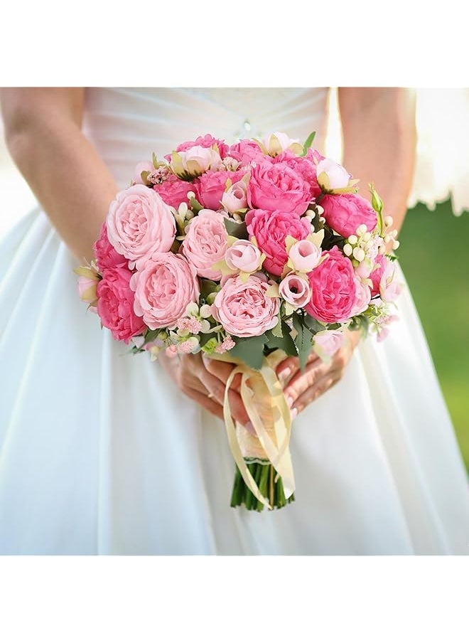 erorex Artifcial Flowers Peonies 2 Bundles Fake Peony Bouquet For Decoration Peony Flowers Arrangements Table Centerpieces Wedding Bouquets For Party Home Decoration Indoor  - Image 5