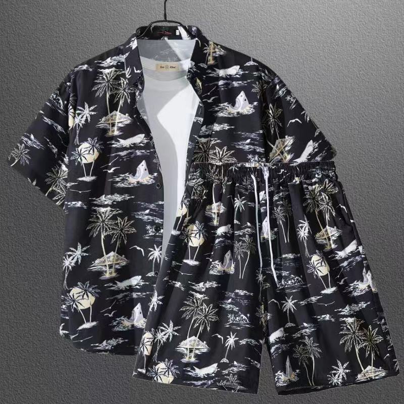 Short-Sleeved Floral Shirt Hainan Island Beach Wear Sanya Hawaiian Style Thailand Travel Male Couple Summer Thin Suit - Image 5