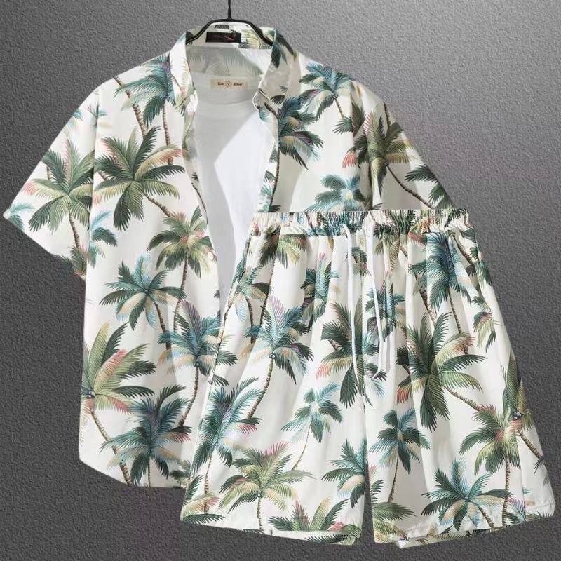 Short-Sleeved Floral Shirt Hainan Island Beach Wear Sanya Hawaiian Style Thailand Travel Male Couple Summer Thin Suit - Image 2