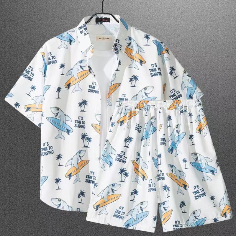 Short-Sleeved Floral Shirt Hainan Island Beach Wear Sanya Hawaiian Style Thailand Travel Male Couple Summer Thin Suit - Image 4