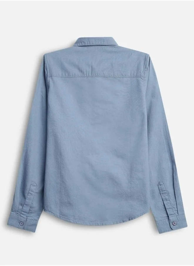 Bonkids Boy's shirts in regular fit grey colour cotton fabric embellished pattern pull over closure woven weave type round collar type round neckline half sleeve length button down upper body wear type suitable for casual occasions – the fresh pick of the fashion season!
