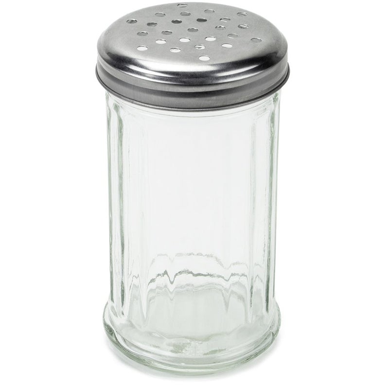 1 Pack of 12oz Spice  Cheese ShakerGlass Jar Metal Lid  Extra Large Holes for Parmesan  Spices by Back of House Ltd