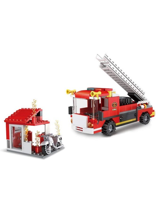 City 2in1 Rescue Fire Truck Creative Construction Games Gift for Kids Age 6-12, 184 Pieces