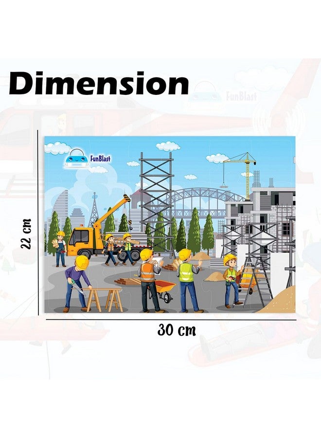 FunBlast Jigsaw Puzzles for Kids, Building Construction Jigsaw Puzzles for Kids, Learning & Educational Jigsaw Puzzle Toys, Floor Puzzle for Children, Set of 4-96 Pcs Puzzle (Multicolour) - Image 2