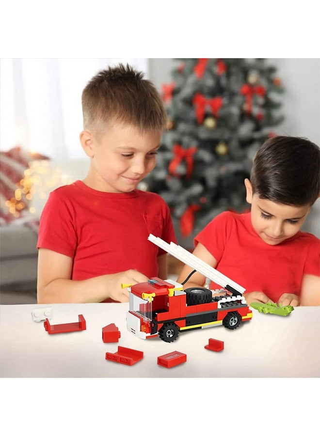 City 2in1 Rescue Fire Truck Creative Construction Games Gift for Kids Age 6-12, 184 Pieces