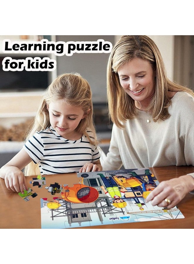 FunBlast Jigsaw Puzzles for Kids, Building Construction Jigsaw Puzzles for Kids, Learning & Educational Jigsaw Puzzle Toys, Floor Puzzle for Children, Set of 4-96 Pcs Puzzle (Multicolour) - Image 5