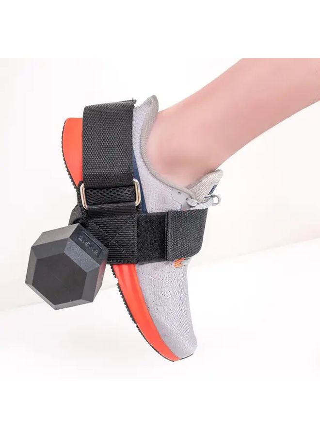 Black Ankle Weight Lifting Strap Set Adjustable Dumbbell Foot Attachment 2 Pair - Image 4