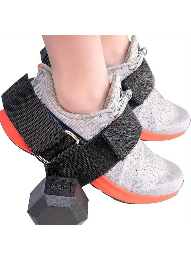Black Ankle Weight Lifting Strap Set Adjustable Dumbbell Foot Attachment 2 Pair - Image 1
