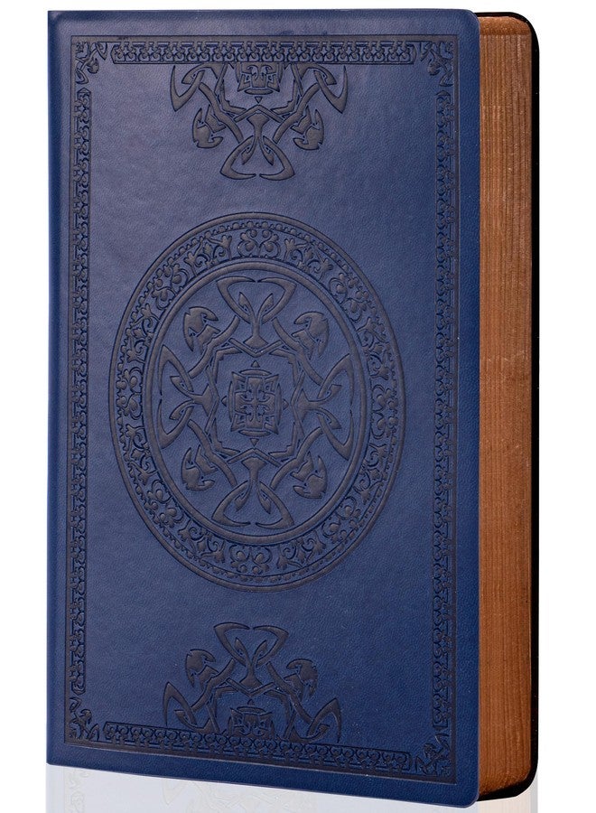 كاجي دفتر يوميات CAGIE للرجال مُسطّر بغلاف ناعم، دفاتر يوميات جلدية للكتابة، 180 صفحة، دفتر يوميات شخصي للرجال بتصميم عتيق، 5.7 بوصة × 8.3 بوصة، أزرق - Image 1
