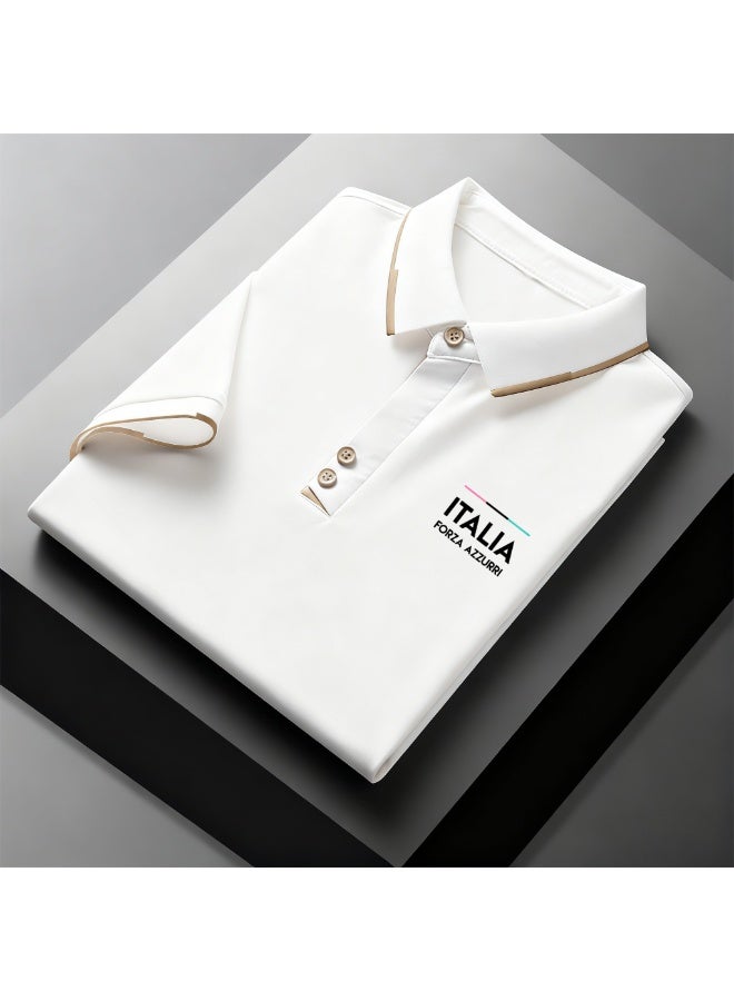 High-end new men’s premium casual/business/team wear leisure print polo shirt.