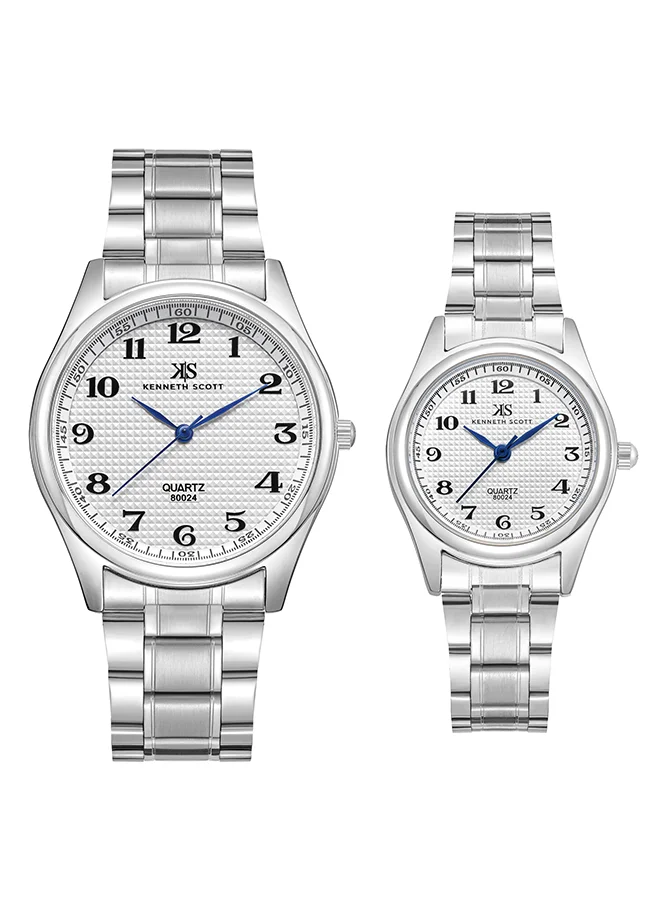 كينيث سكوت Kenneth Scott Couple 's White  dial Analog watch - K23052P-SBSW