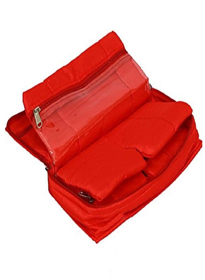 MSclassy Brocade Silk Jewellery Pouch Kit (Red) | Elegant & Durable Storage Bag for Precious Ornaments - Image 3