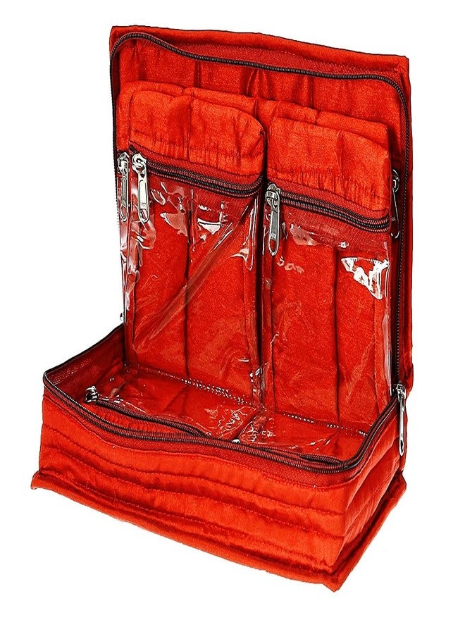 MSclassy Brocade Silk Jewellery Pouch Kit (Red) | Elegant & Durable Storage Bag for Precious Ornaments - Image 4