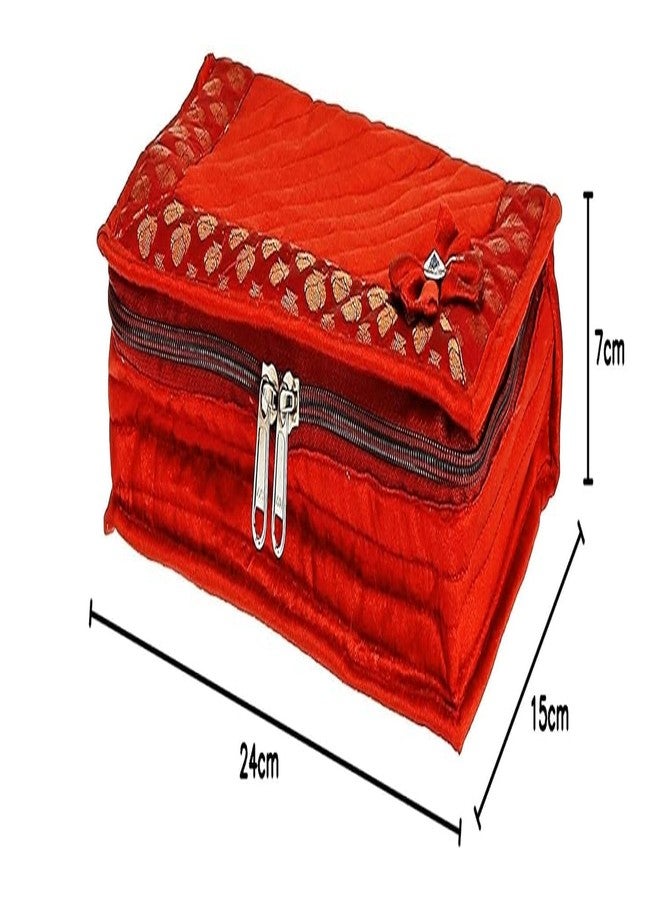 MSclassy Brocade Silk Jewellery Pouch Kit (Red) | Elegant & Durable Storage Bag for Precious Ornaments - Image 5