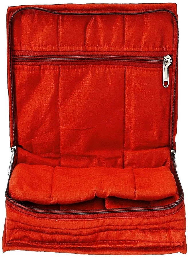 MSclassy Brocade Silk Jewellery Pouch Kit (Red) | Elegant & Durable Storage Bag for Precious Ornaments - Image 2