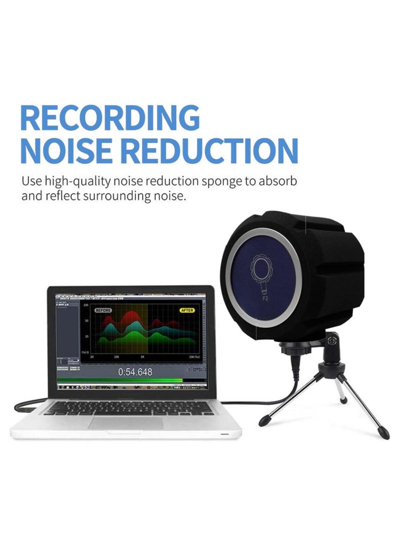 SYOSI Microphone Isolation Ball Shield - Acoustic for Record Studios -MicProfessional Noise Cancellation with Pop Filter and High-Density Sound Absorbing Foam - Reflection reducing soundproof Cover Foam - Image 3