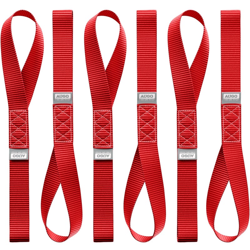 AUGO Heavy Duty Soft Loops Pack of 615 x 17 Tie Down Anchor Straps for Use wRatchet Strap Hooks 3000Lb Load Capacity 10000Lb Break Strength Great for Motorcycle Bike Roof Rack Etc - Image 3