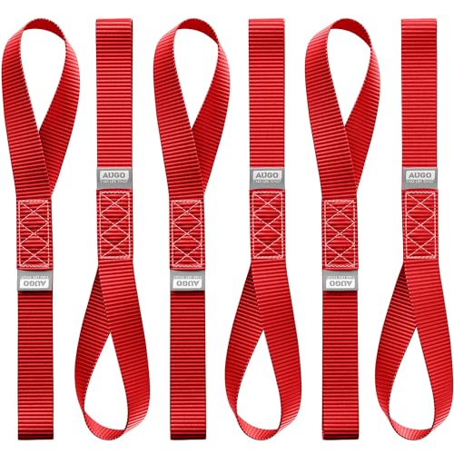 AUGO Heavy Duty Soft Loops Pack of 615 x 17 Tie Down Anchor Straps for Use wRatchet Strap Hooks 3000Lb Load Capacity 10000Lb Break Strength Great for Motorcycle Bike Roof Rack Etc - Image 1
