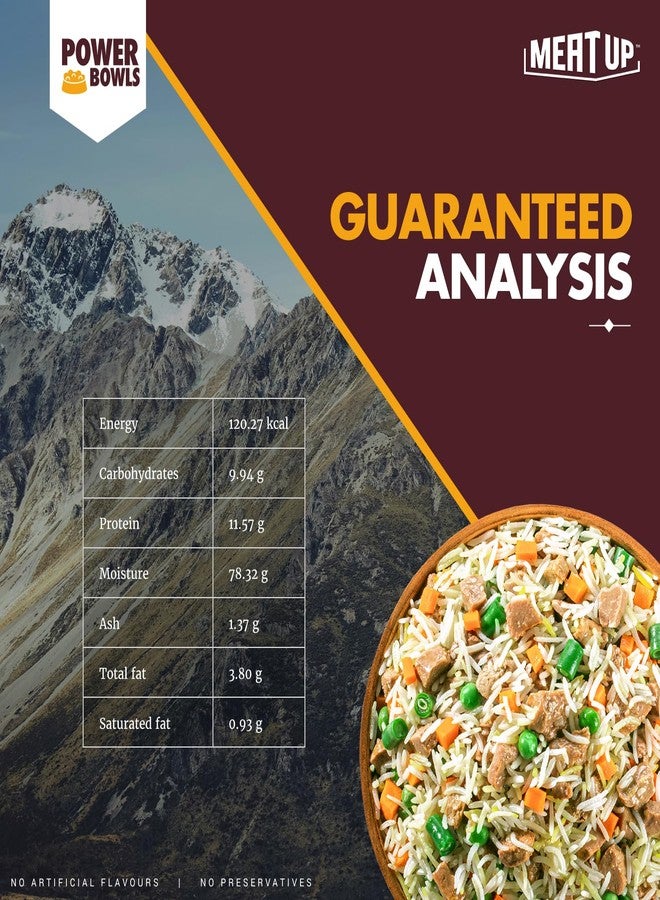 Meat Up Fresh Dog Food Mutton Biryani, for Adult & Puppy, 100+100gm | High Protein, 65% Real Meat, 35% Rice & Veggies | No Preservatives | Ready to Serve | All Breeds | One Pack One Meal - Image 5