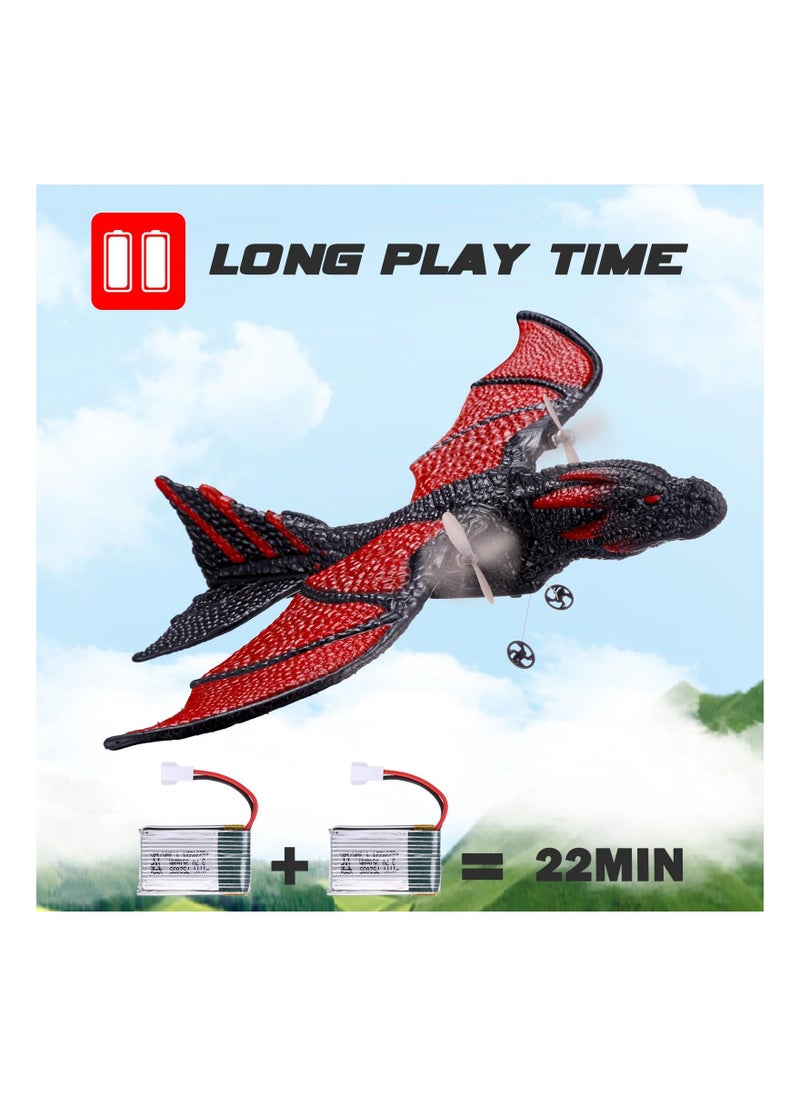 RC Plane, 2 Channel Remote Control Plane, 2.4GHZ RC Airplane for Adult and Kids, Dragon Plane with 2 Batteries, for Family Gatherings, Picnics, Park, for Beginners, Delightful for All  - Image 3