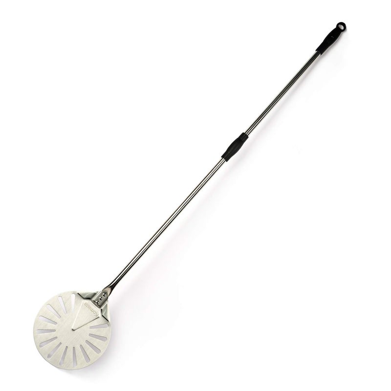 Komista Komista Turning Pizza Peel for Brick Oven9 Stainless Steel Small Round Perforated Pizza Paddle with 47 Long Handle 
