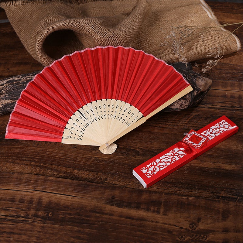 2pcs Folding Fans Delicate Chinese Style Fan Framework Fan with Box for Women - Image 1